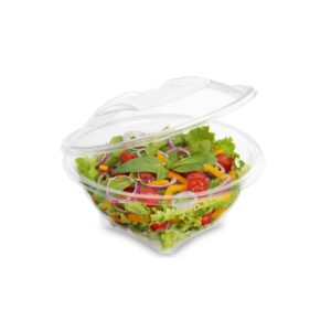 Salade dans une barquette cristal pour la livraison de repas