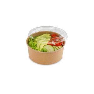 Pokebowl rond en carton avec couvercle en plastique 750