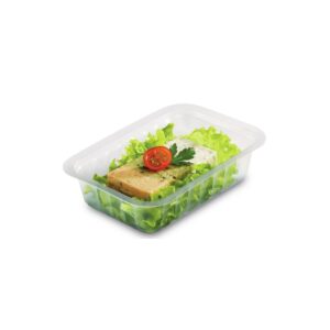 Salade dans une barquette scellable
