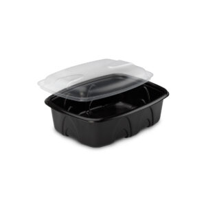 Emballage alimentaire plastique Noir avec couvercle transparent