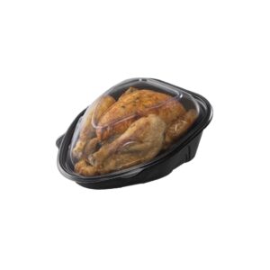 Poulet roti dans une coque poulet en plastique