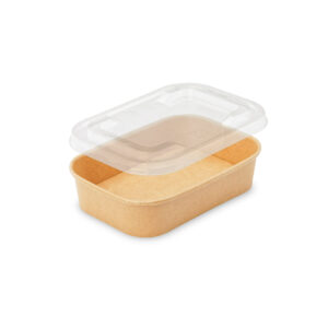 Bol alimentaire rectangulaire carton avec couvercle 500 ml