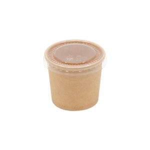 Petit pot à sauce rond en carton avec couvercle T100