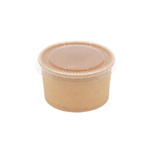 Petit pot à sauce rond en carton avec couvercle T200